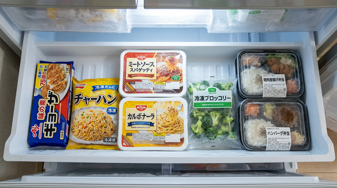 整理された家庭の冷凍庫の中